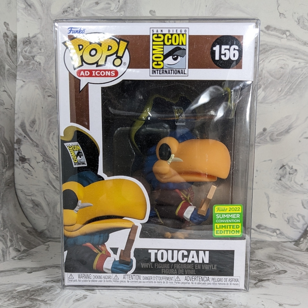 Funko Pop SDCC 2022 Con Exclusive Toucan 156 Pirate Toucan, MIB, with protector